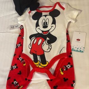 Disney Mickey Mouse Red and White Bodysuit